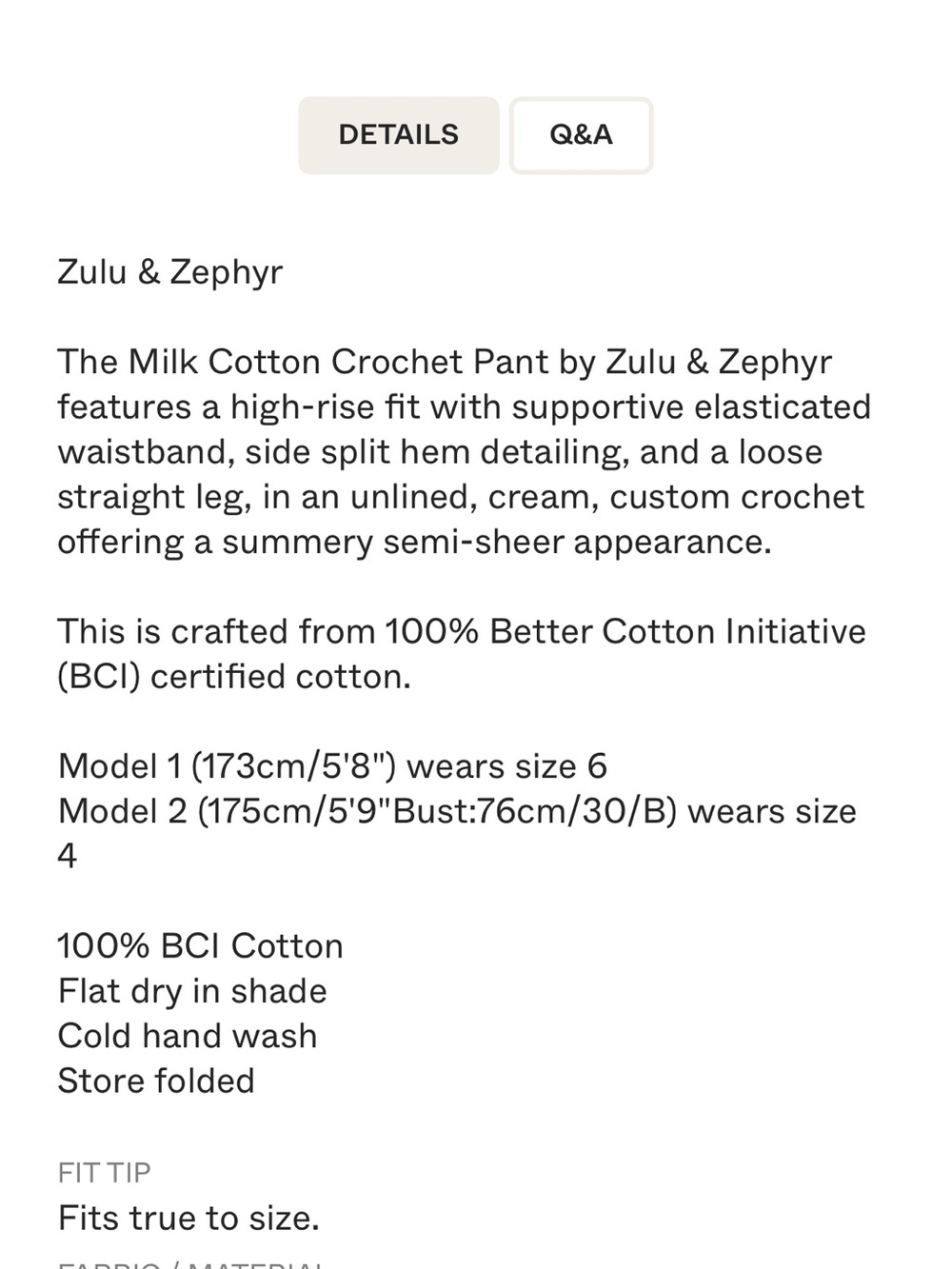 Zulu & Zephyr Milk Cotton Crochet Knit Knit Wide-Leg Pants, 4 - Picture 8 of 8